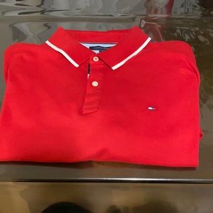 Red Tommy Hilfiger polo
